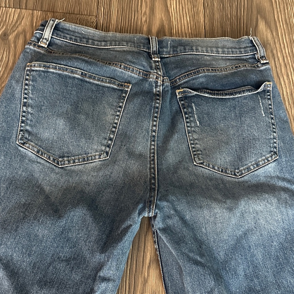 PacSun Medium Blue Ripped Cropped Jeans - Picture 8 of 10